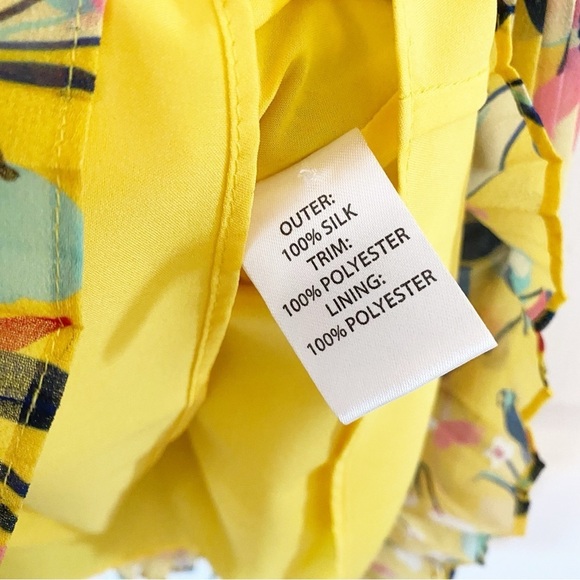 SALONI Amy 100% Silk Floral Mini Dress Lemon Garden Size 0 - Picture 12 of 13